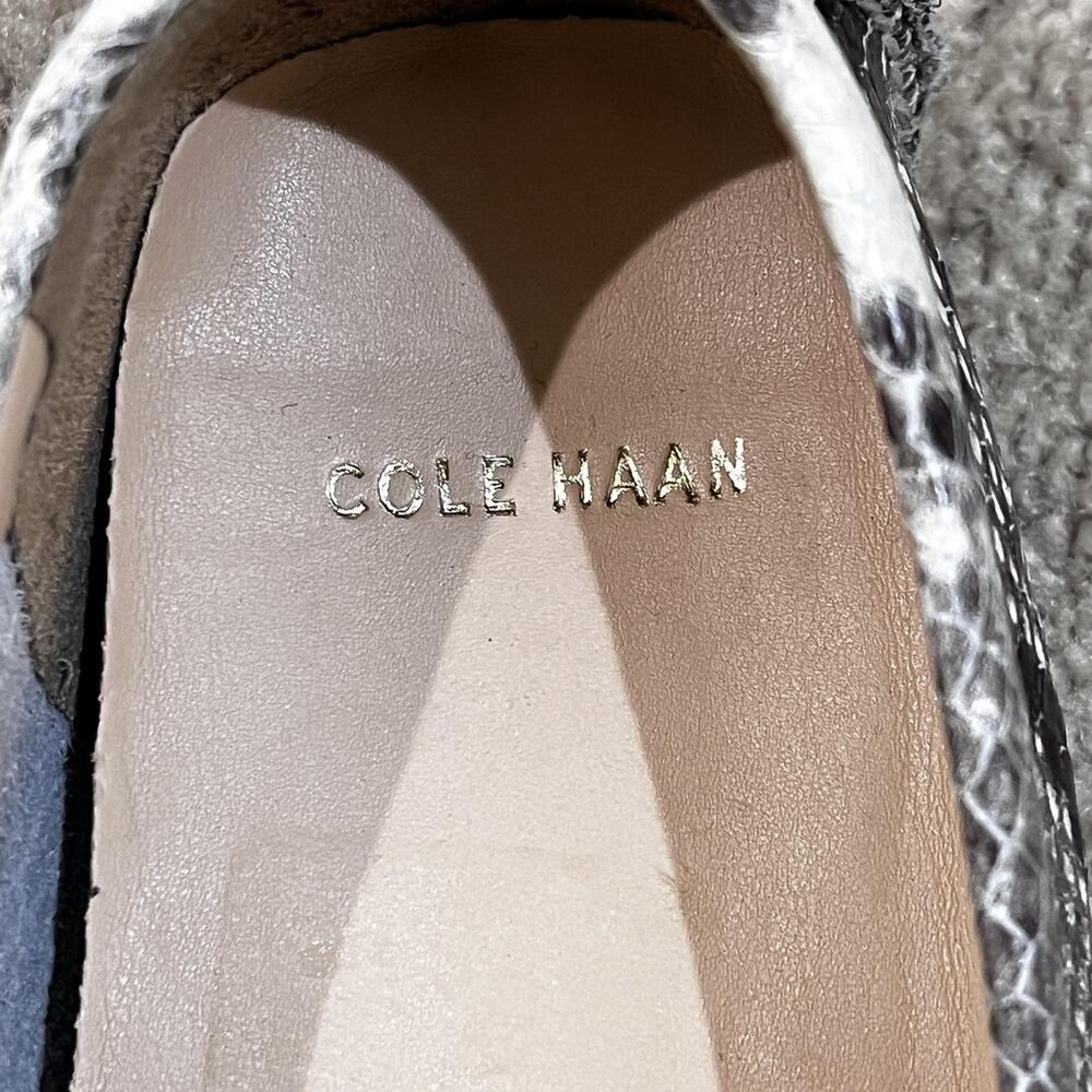 Cole Haan Shelby Loafer Shoes Womens 7.5B Gray Snake Print Leather Flats Slip On - Picture 8 of 10